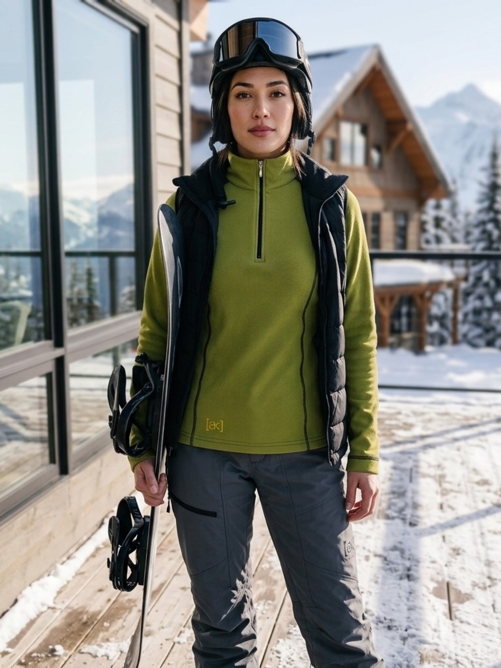 Burton [ak] 1st Layer Grid Fleece Quarter Zip Base Layer - Women's Made in USA